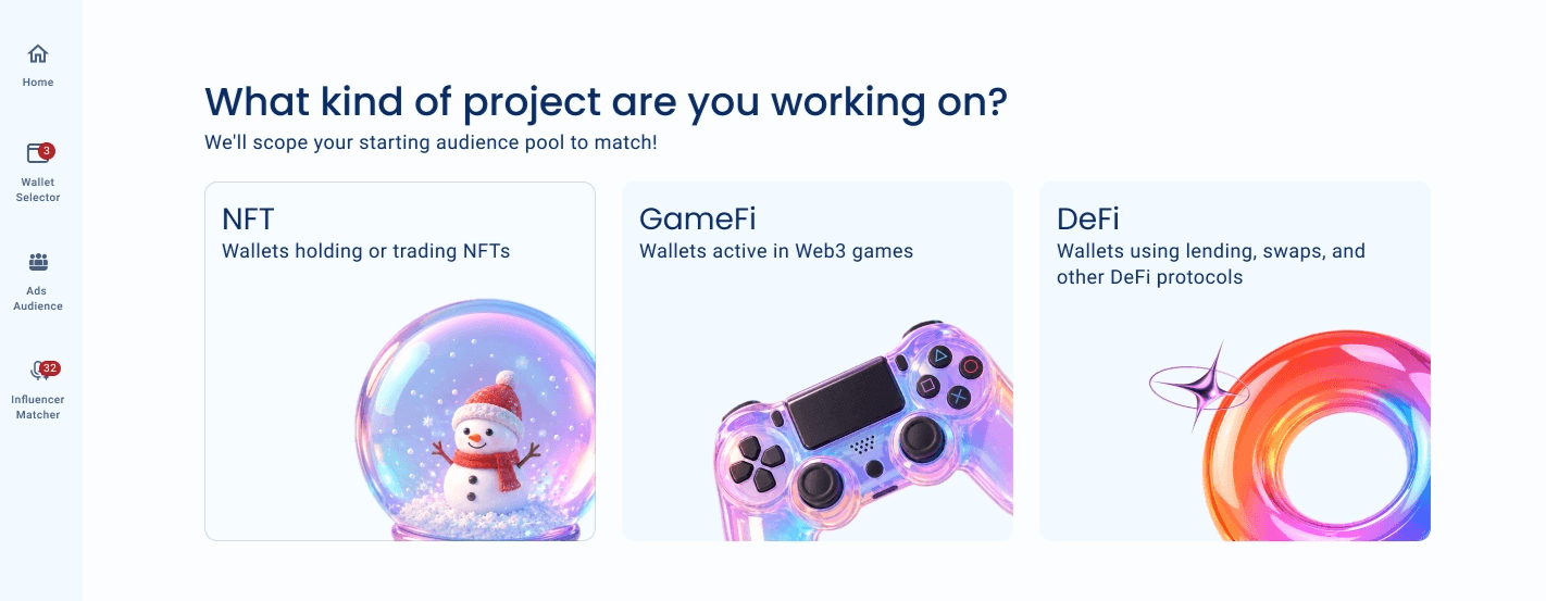 Screenshot of pre-selected cohort category pools by project type